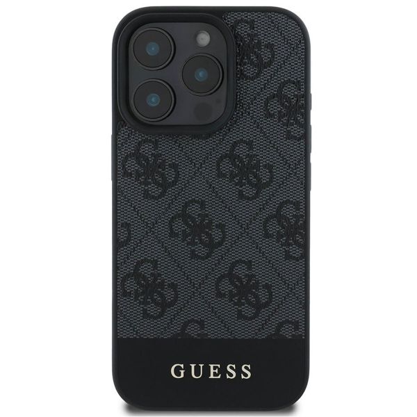 Guess Bottom Stripe 4G Backcover iPhone 16 Pro Max - Grijs