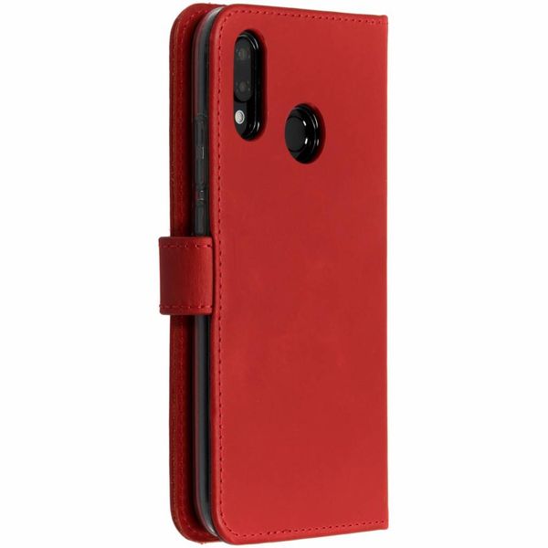 Selencia Echt Lederen Bookcase Huawei P20 Lite - Rood