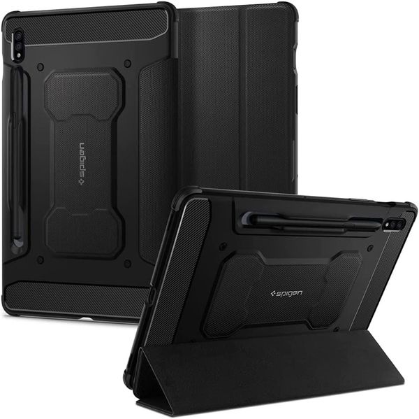 Spigen Rugged Armor Pro Bookcase Samsung Galaxy Tab S8 / S7 - Zwart