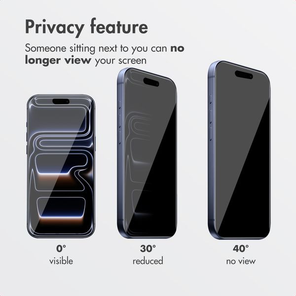 Accezz Privacy Tempered Glass Screen Protector + Applicator Apple iPhone 17 Pro