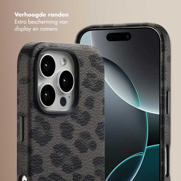 Selencia Sabi Backcover Panterprint met MagSafe Apple iPhone 16 Pro - Midnight Black