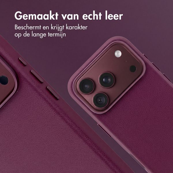 Accezz MagSafe Leather Backcover Apple iPhone 18 Pro / 17 Pro - Heath Purple