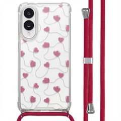 imoshion Design hoesje met koord Samsung Galaxy S25 Edge - Dusty Rose Connected Hearts