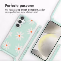 imoshion Siliconen design hoesje met koord Samsung Galaxy S24 - Green Flower Distance