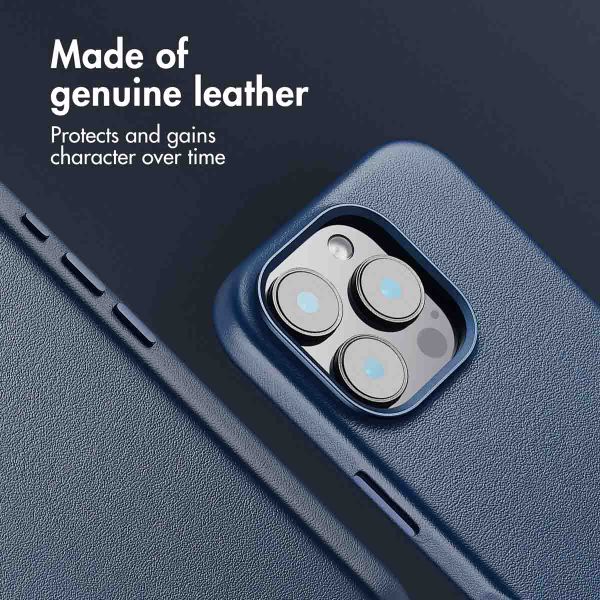 Accezz Leather Back Cover with MagSafe Apple iPhone 16 Pro - Nightfall Blue