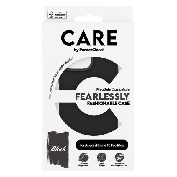 CARE by PanzerGlass Fashion Backcover MagSafe Apple iPhone 16 Pro Max - Zwart