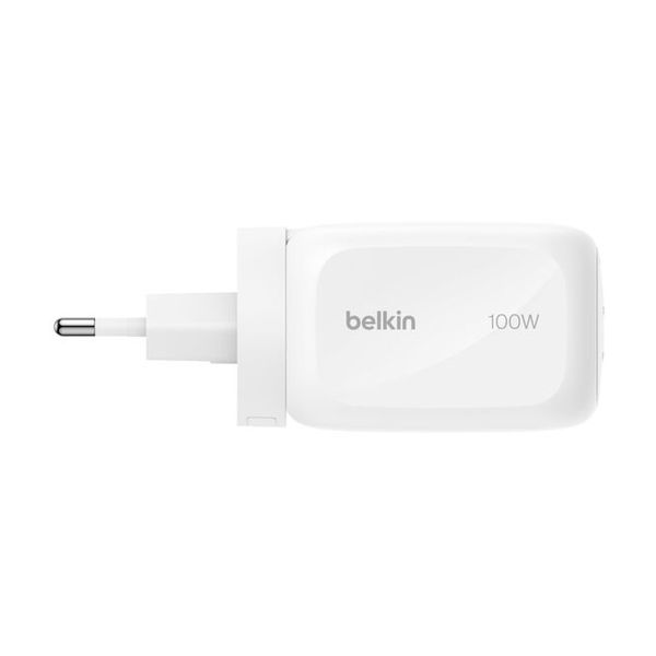 Belkin BoostCharge Pro 3-poorts GaN-oplader 100W met Reisadapterset - Wit