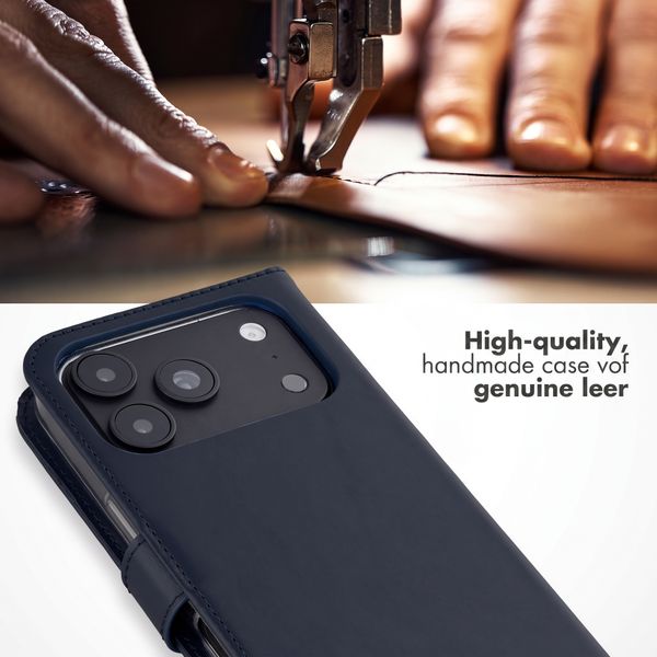 Selencia Genuine Leather Book Case Apple iPhone 18 Pro Max / 17 Pro Max - Blue