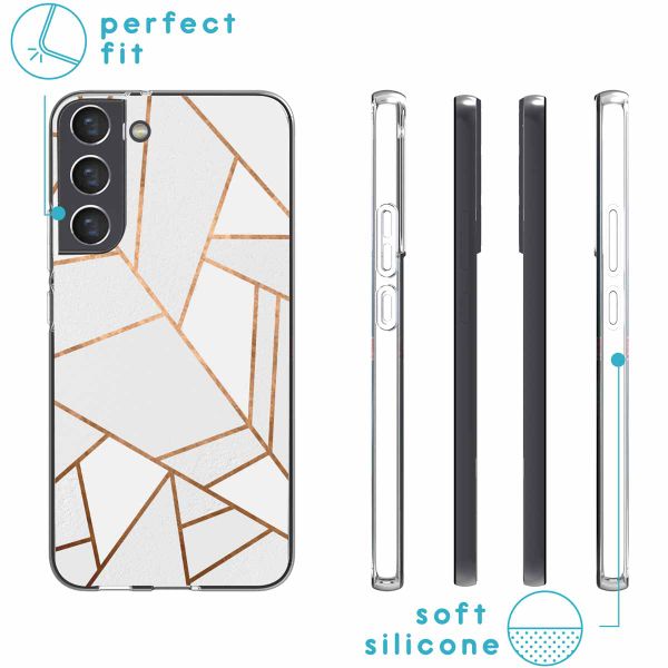 imoshion Design hoesje Samsung Galaxy S22 Plus - Grafisch Koper / Wit