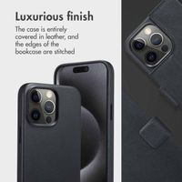 Accezz 2-in-1 Leather Bookcase with MagSafe Apple iPhone 15 Pro Max - Onyx Black