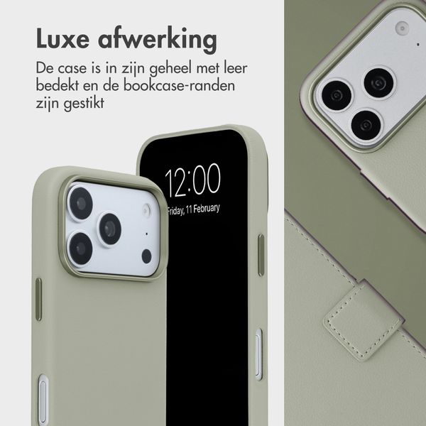 Accezz Leather Bookcase 2-in-1 met MagSafe Apple iPhone 18 Pro Max / 17 Pro Max - Light Grey