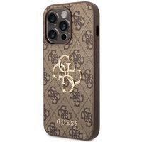 Guess 4G Metal Logo Backcover iPhone 14 Pro - Bruin