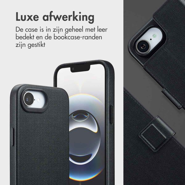 Accezz Leather Bookcase 2-in-1 met MagSafe Apple iPhone 16e - Onyx Black