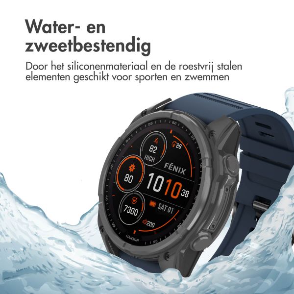 imoshion QuickFit® Stripe Siliconenbandje Garmin Watch | 26 mm aansluiting - Donkerblauw