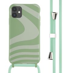 imoshion Siliconen design hoesje met koord iPhone 11 - Retro Green