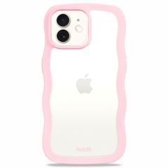 Holdit Wavy Case Apple iPhone 12 (Pro) - Transparent / Pink