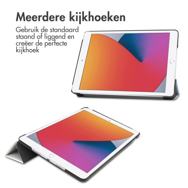 imoshion Design Trifold Bookcase Apple iPad 9 (2021) 10.2 inch / iPad 8 (2020) 10.2 inch / iPad 7 (2019) 10.2 inch - Sky