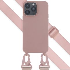 Selencia Siliconen hoesje met afneembaar koord Apple iPhone 14 Pro Max - Sand Pink