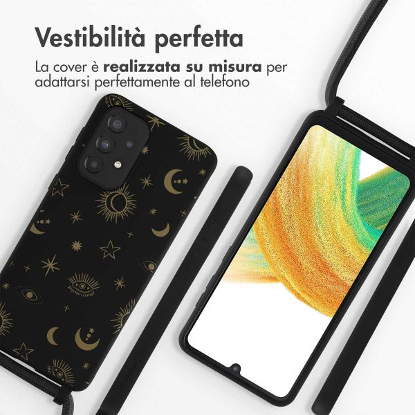 imoshion Siliconen design hoesje met koord Samsung Galaxy A33 - Sky Black