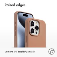 Accezz Liquid Silicone Back Cover with MagSafe Apple iPhone 15 Pro Max - Light brown