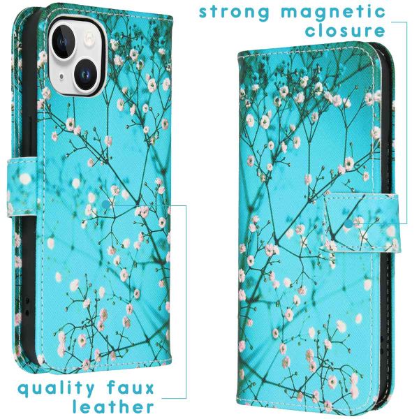 imoshion Design Softcase Bookcase iPhone 15 - Blossom