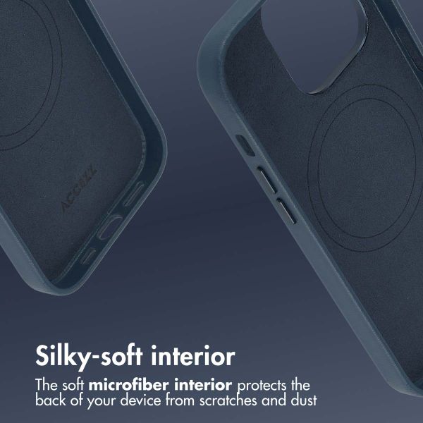 Accezz Leather Back Cover with MagSafe Apple iPhone 14 Pro - Nightfall Blue