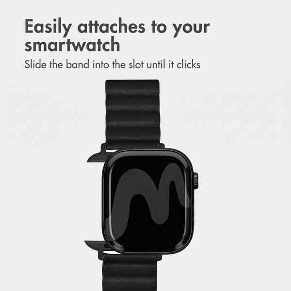 imoshion Magnetic Faux Leather Band Apple Watch | 38/40/41/42 mm - Black