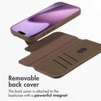 Accezz 2-in-1 Leather Bookcase with MagSafe Apple iPhone 17 - Coffee Brown