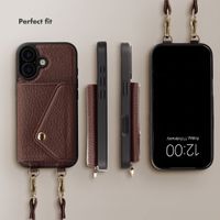 Selencia Sera Phone Case with Cord and Envelope Card Holder Apple iPhone 17 - Chocolate Brown