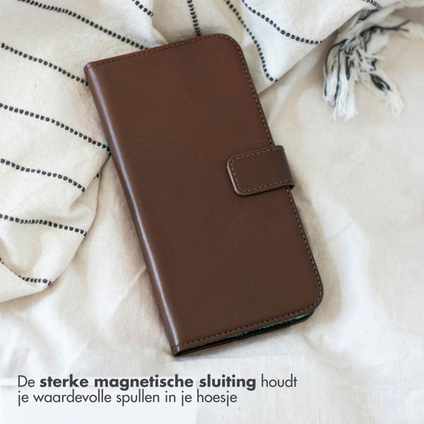 Selencia Echt Leren Bookcase iPhone 11 Pro Max - Bruin