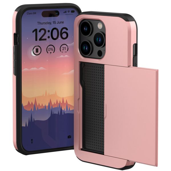imoshion Backcover met pasjeshouder Apple iPhone 15 Pro - Rosé Goud