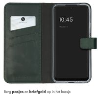 Selencia Echt Leren Bookcase Samsung Galaxy A34 (5G) - Groen