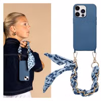Selencia Backcover met luxe polskoord Apple iPhone 13 Pro - Blauw