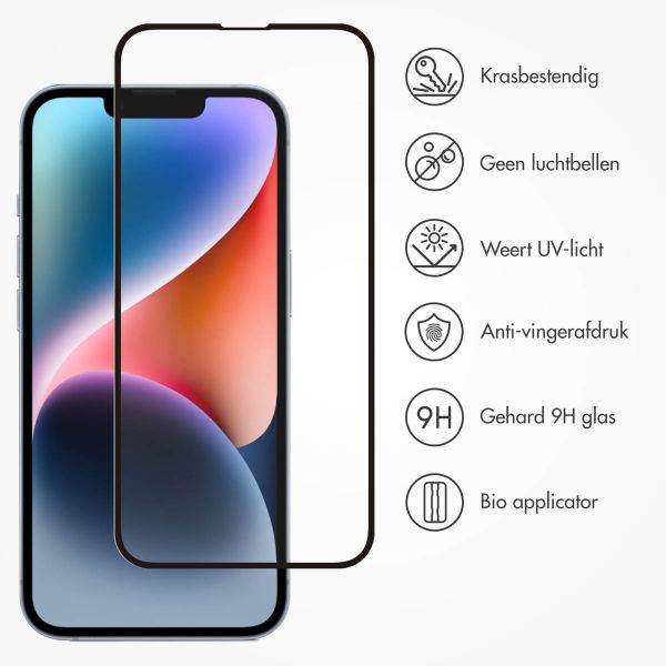 Accezz Gehard Glas Full Cover Screenprotector met applicator iPhone 13 / 13 Pro / 14 / SE 4 - Transparant