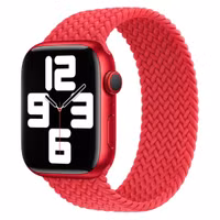 Apple 4 Pack Gevlochten solobandje voor de Apple Watch | 44/45/46/49 mm - Maat 10 - (PRODUCT)RED / Beige / Slate Blue / Maize