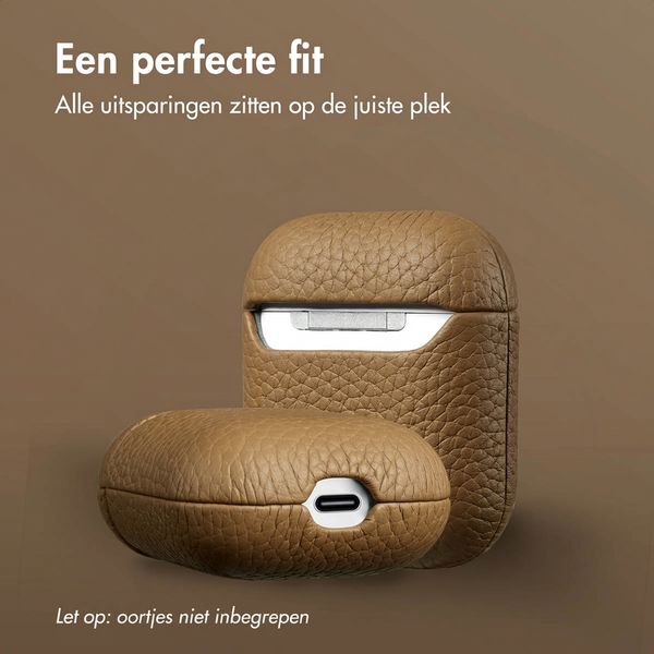 Accezz Echt Leren Case  Apple Airpods 1 / 2 - Taupe