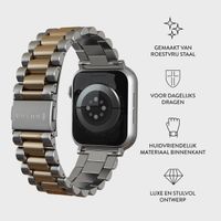 Burga Stalen bandje Apple Watch Series 1 t/m 9 / SE (38/40/41 mm) | Series 10 (42 mm) - All eyes on me - Goud en zilver