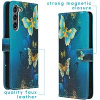 imoshion Design Softcase Bookcase Samsung Galaxy S23 Plus- Blue Butterfly