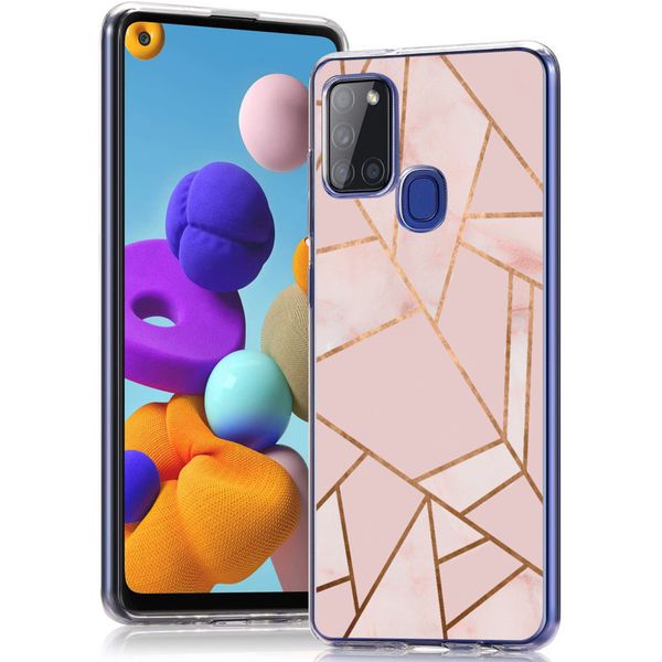 imoshion Design hoesje Samsung Galaxy A21s - Grafisch Koper / Roze