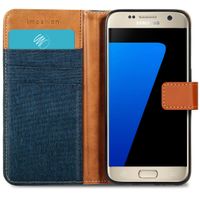 imoshion Luxe Canvas Bookcase Samsung Galaxy S7 - Donkerblauw