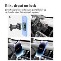 Accezz EasyLock telefoonhouder auto - inclusief hoesje iPhone 13 - Ventilatierooster - 360 graden draaibaar - Zwart