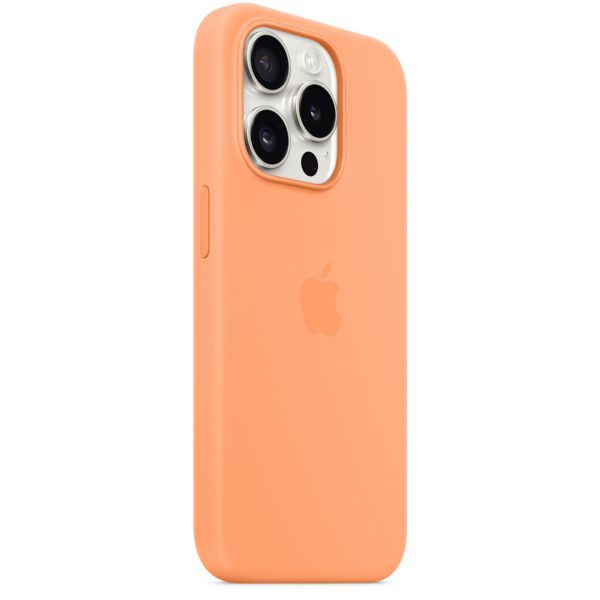 Apple Silicone Backcover MagSafe iPhone 15 Pro - Orange Sorbet