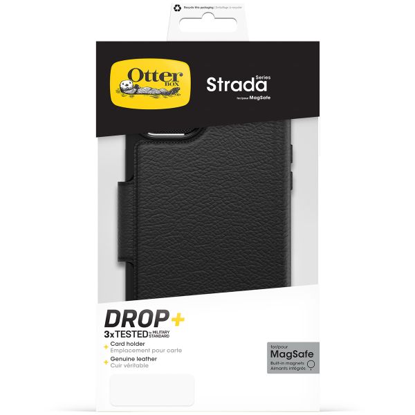 OtterBox Strada Bookcase MagSafe iPhone 15 Plus - Zwart