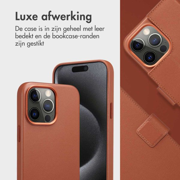 Accezz Leather Bookcase 2-in-1 met MagSafe Apple iPhone 15 Pro Max - Sienna Brown