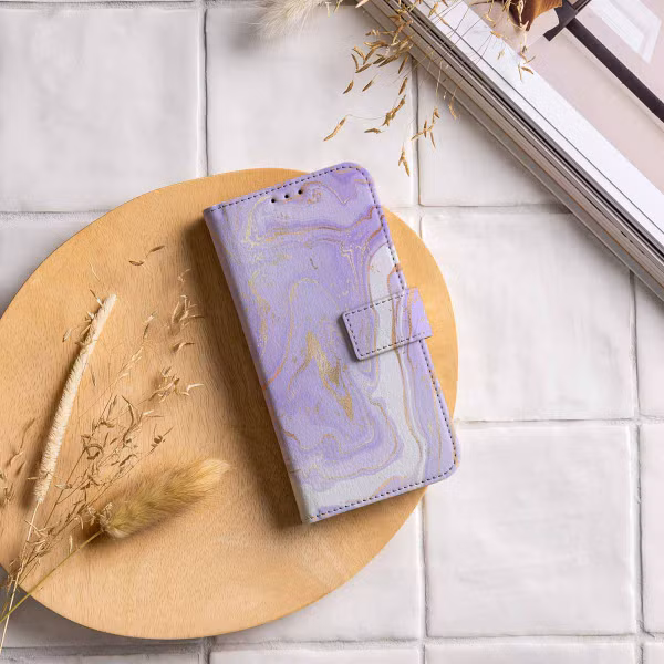 imoshion Design Bookcase Apple iPhone SE (2022 / 2020) / 8 / 7 / 6(s) - Purple Marble
