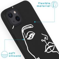 imoshion Design hoesje iPhone 13 - Abstract Gezicht - Wit