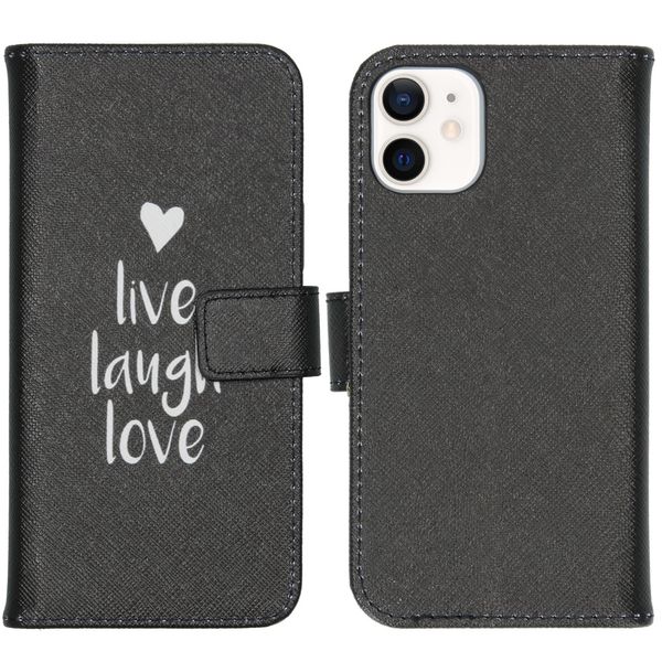 imoshion Design Softcase Bookcase iPhone 12 Mini - Live Laugh Love