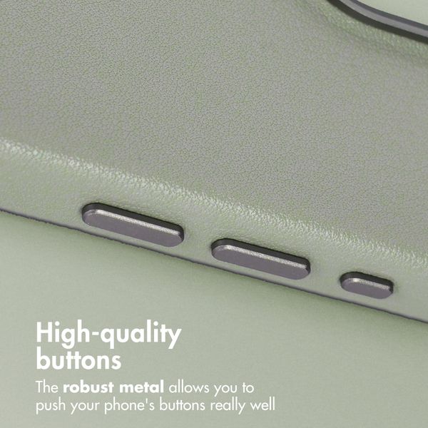 Accezz Leather Back Cover with MagSafe Apple iPhone 15 Pro - Light Grey