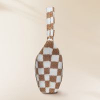 Selencia Zaya Tote Bag - Teddy Laptoptas 16 inch - Checkered Beige