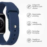 imoshion Siliconen geweven bandje Apple Watch Series 1 t/m 9 / SE (38/40/41 mm) | Series 10 / 11 (42 mm) - Donkerblauw